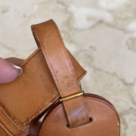Vintage Louis Vuitton Vachetta Leather Luggage Tag & Poignet - Picture 7 of 12